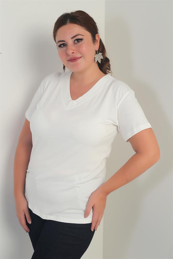 Women's V-Neck Lycra Plus Size Blouse