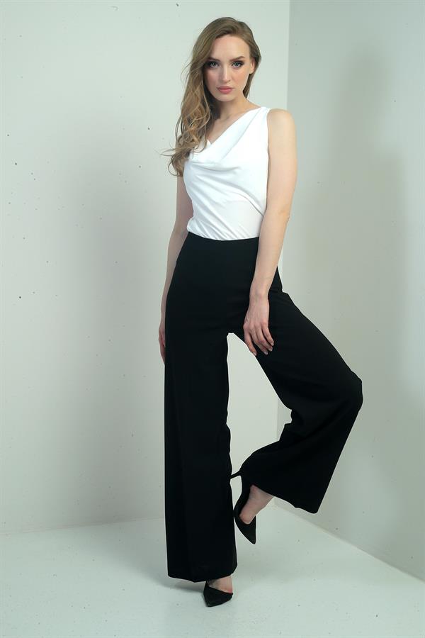 Kadın Yüksek Bel Scuba Krep Palazzo Pantolon