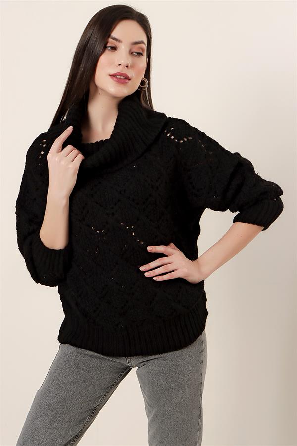 Balıkçı Yaka Modelli Akrilik Kazak