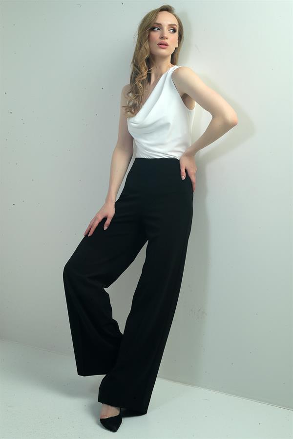 Kadın Yüksek Bel Scuba Krep Palazzo Pantolon
