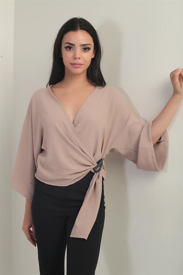 Women's Wrap Neck Short Ayrobin Blouse