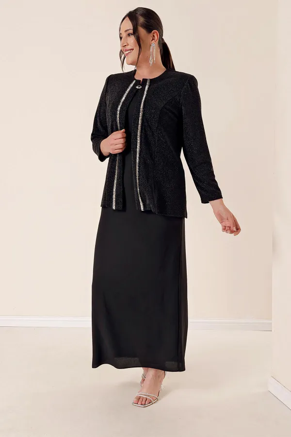 Ensemble veste doublée à paillettes et pierres BB