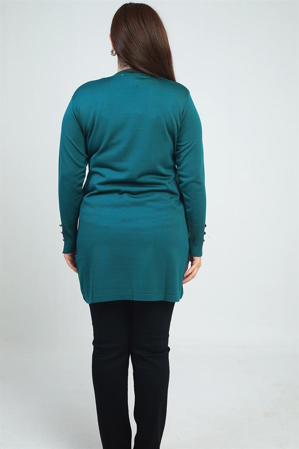 Tunique grande taille pour femme, ornée d'une tresse sur le devant, en fil froid.