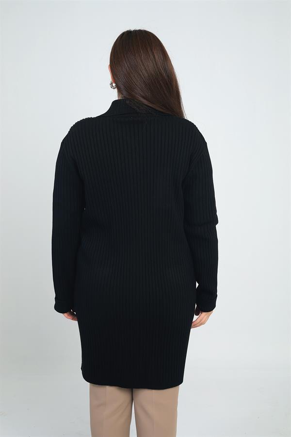 Gilet côtelé grande taille pour femme, avec motif sur le devant et poches, en Lycra.