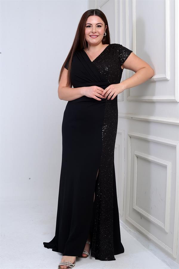 Robe longue en mousseline de soie grande taille, doublée, à double boutonnage et ornée de perles sur les côtés