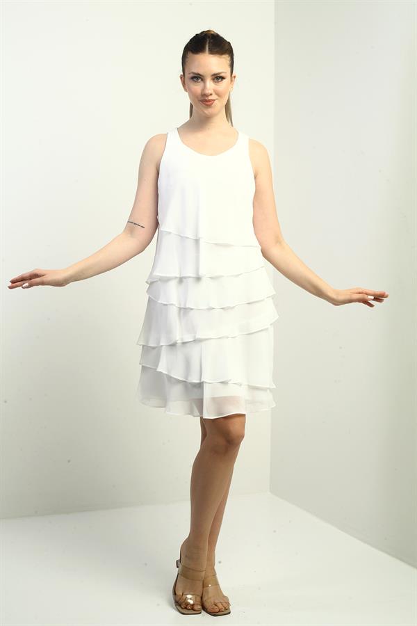 Women's Lined Layered Chiffon Dress