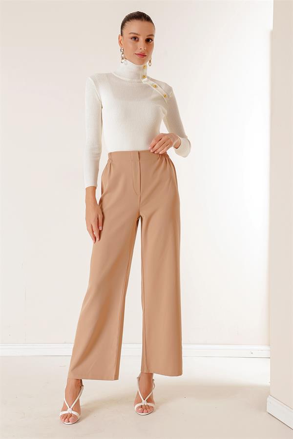 Elasticated Waist Lycra Fabric Palazzo Pants