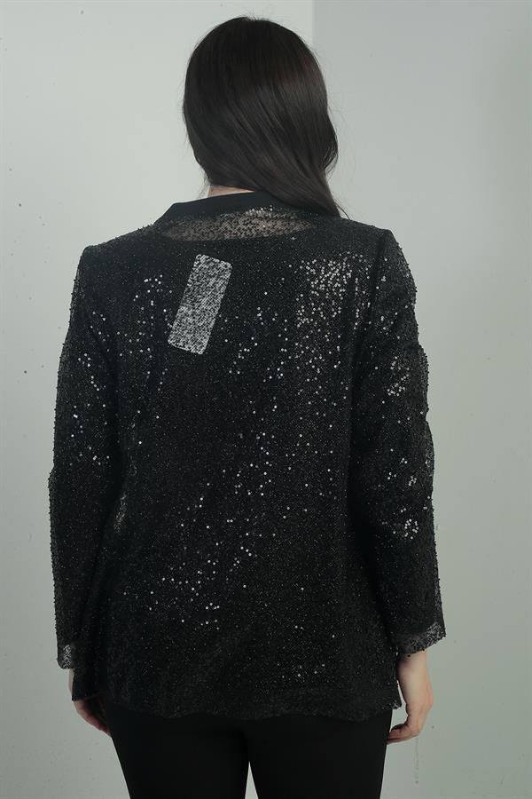 Veste pour femme avec perles, sequins, manches longues, ensemble deux pièces BB