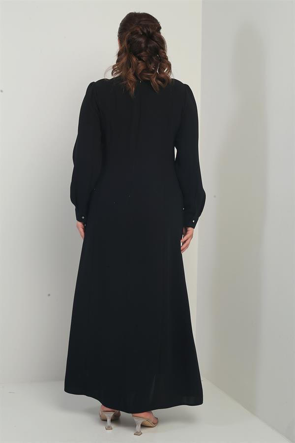 Robe longue grande taille pour femme avec imprimé de pierres et de perles