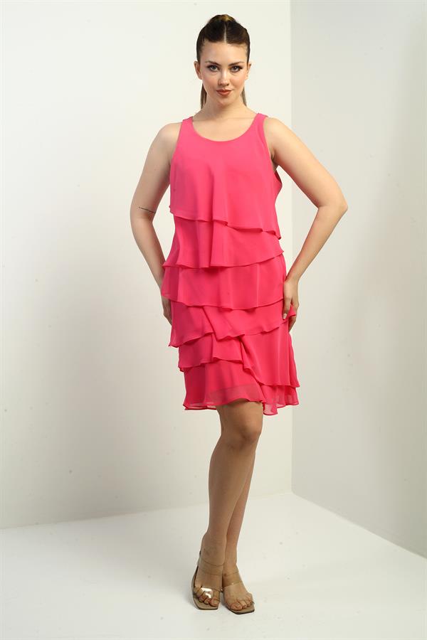 Women's Lined Layered Chiffon Dress