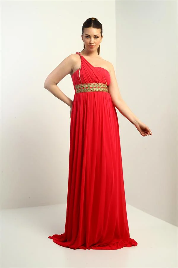 Robe longue asymétrique en mousseline pour femme, avec doublure tissée sur le devant