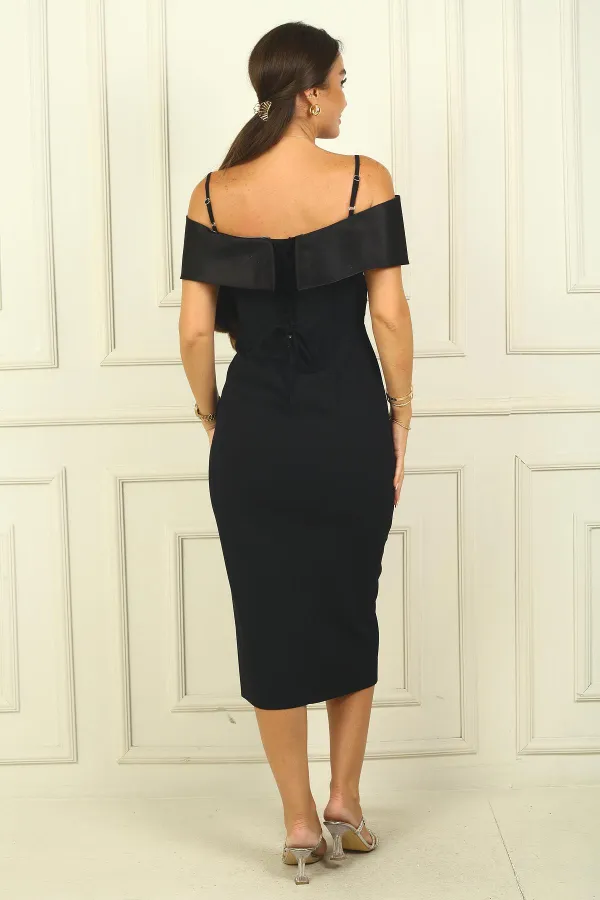 Robe de soirée doublée à bretelles croisées pour femme