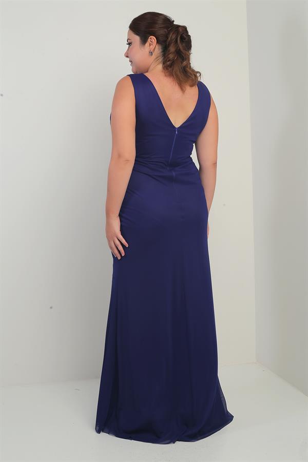 Robe longue en tulle grande taille pour femme, décolleté en V devant et dos, doublure sur le devant, imprimé floral 3D moucheté.