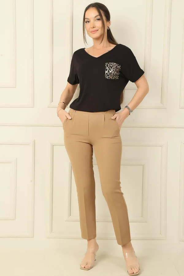 Pantalon à double poche et taille élastique