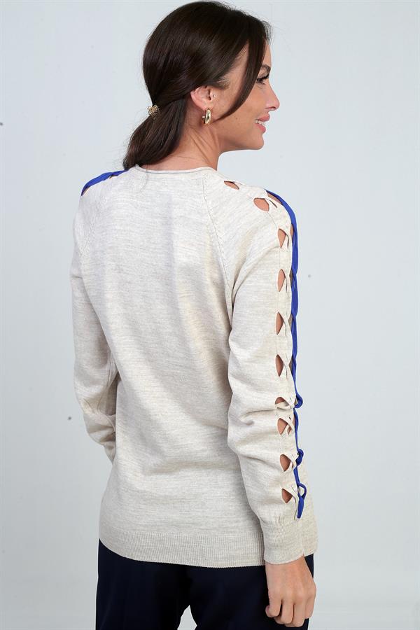 Chemisier rayé à manches longues pour femme