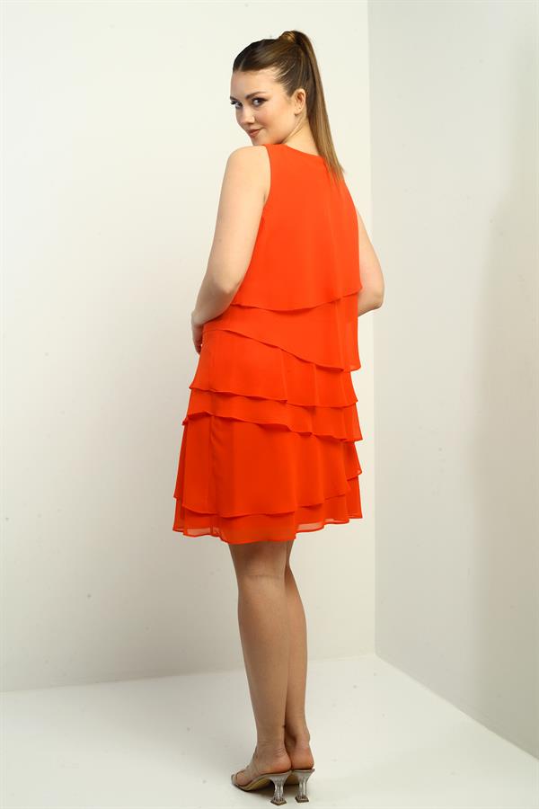 Women's Lined Layered Chiffon Dress