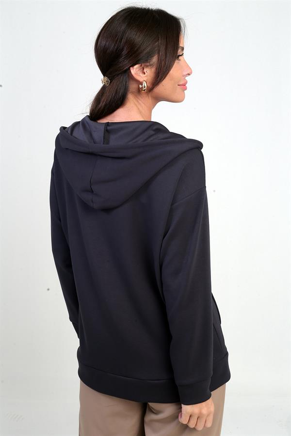 Gilet Osyho à capuche pour femme, poche kangourou et fermeture éclair sur le devant