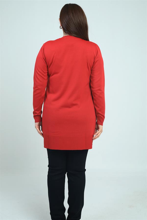 Blouse tunique tricotée grande taille pour femme, avec boutons et fentes latérales