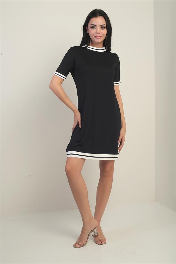 Women's Ribbed Short Sleeve Combed Cotton Dress