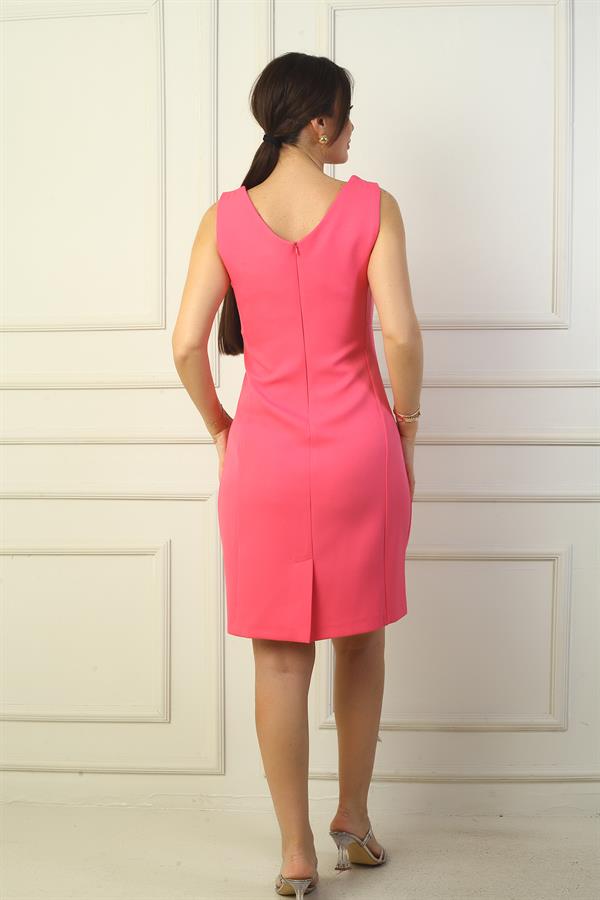 V Yaka Klasik Kısap Elbise