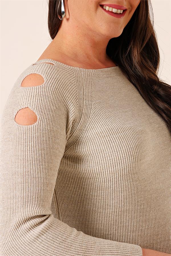 Pull tunique sport grande taille à épaules dénudées