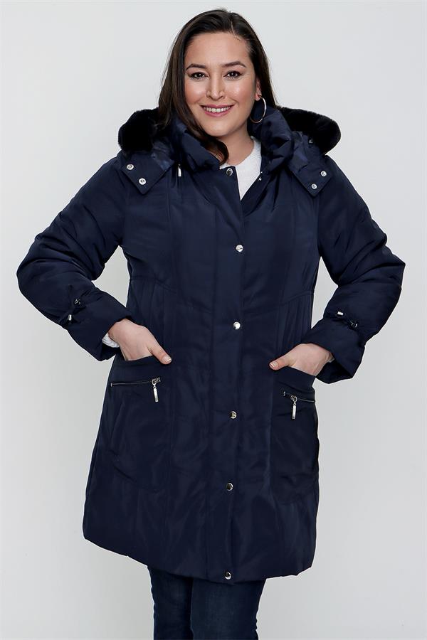 ANORAK DOUBLÉ À CAPUCHE AMOVIBLE GRANDES TAILLES