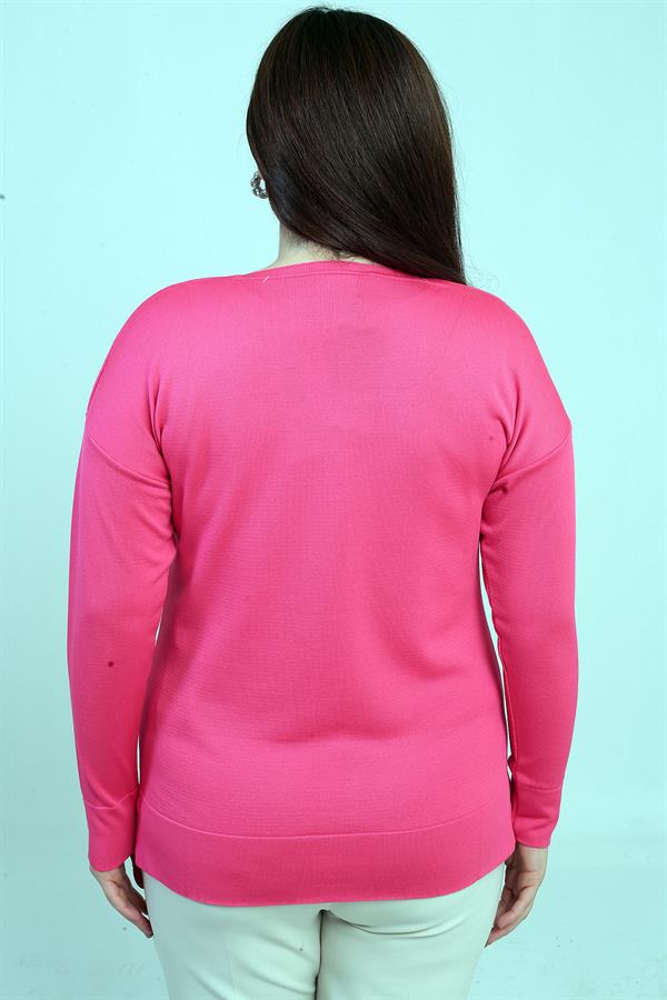 Chemisier en maille grande taille à imprimé pierre et col en V pour femme