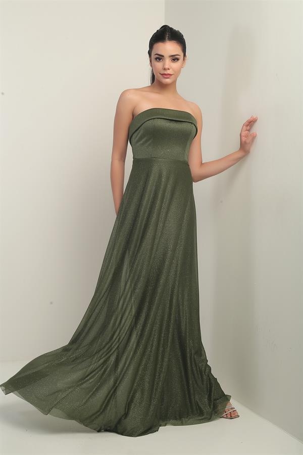 Robe longue en tulle pour femme avec doublure à col éponge et paillettes