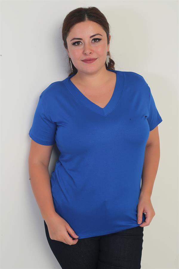 Women's V-Neck Lycra Plus Size Blouse