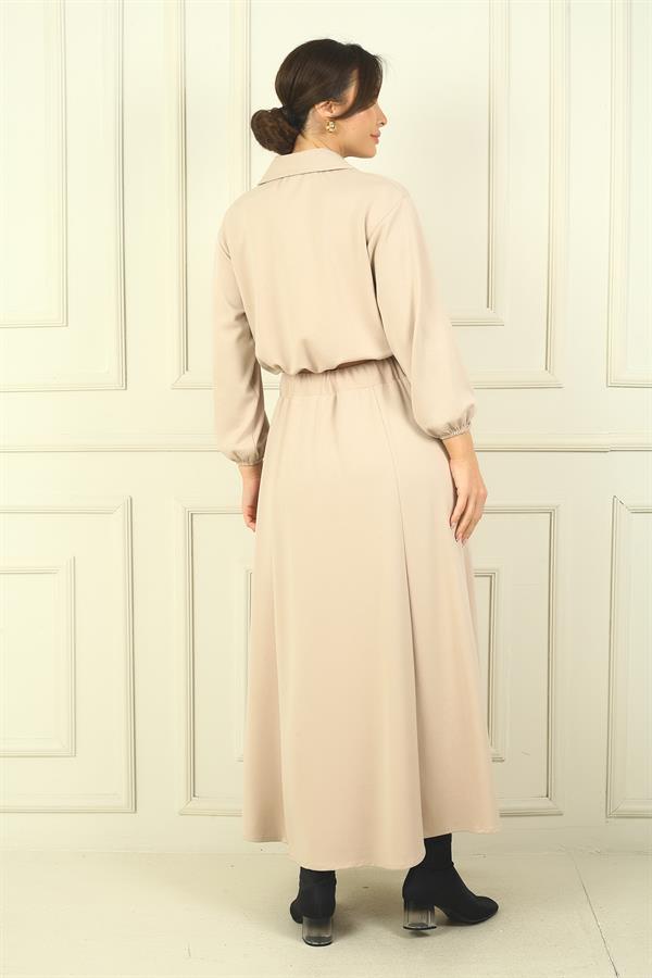 Women's Front Zip Jacket and Elastic Waist Long Skirt Osyho 2-Piece Set