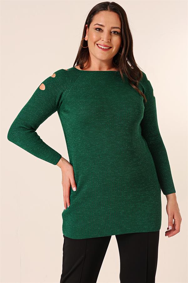 Pull tunique sport grande taille à épaules dénudées