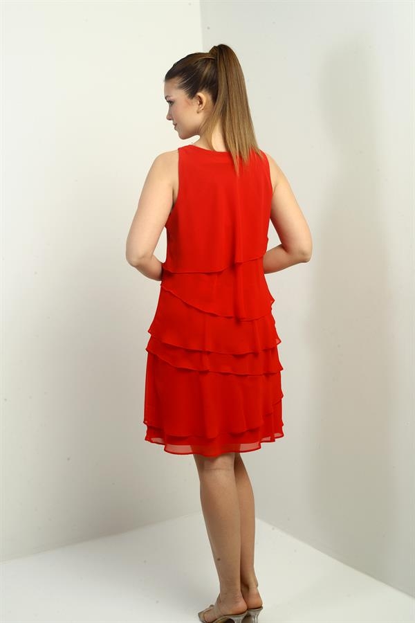 Women's Lined Layered Chiffon Dress