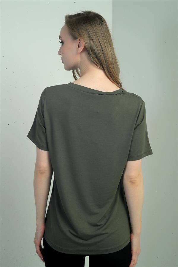 Women's Glittery V-Neck Short Sleeve Blouse