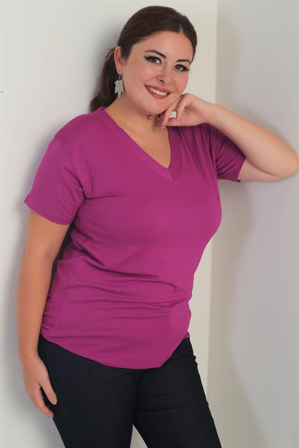 Women's V-Neck Lycra Plus Size Blouse