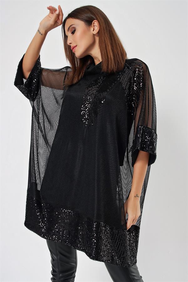 Sequin Detail Mesh Two-Piece Set