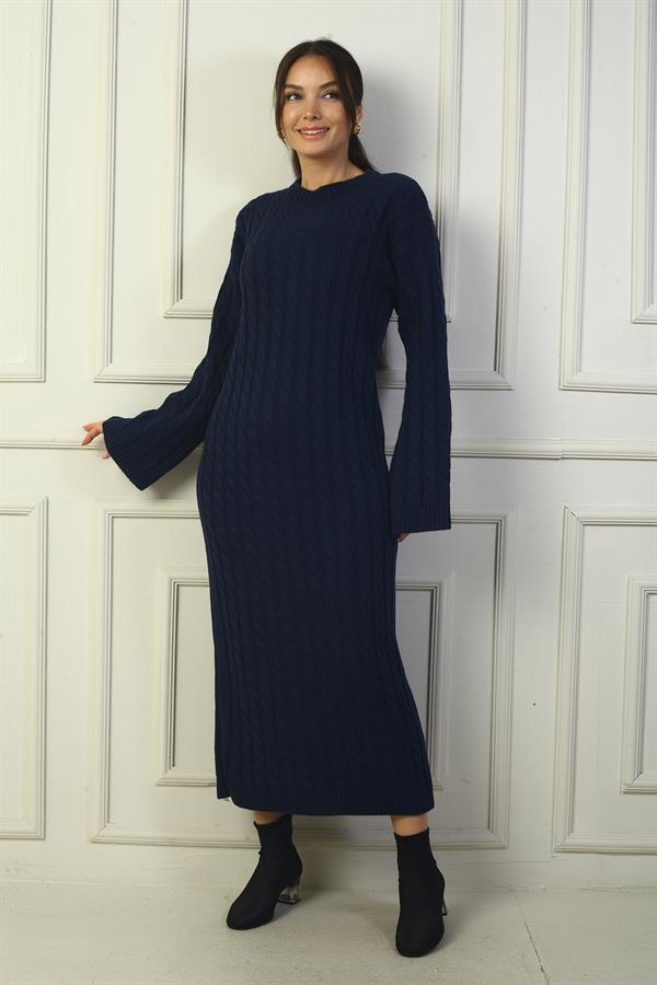 Women's Braided Relaxed Fit Acrylic Long Dress