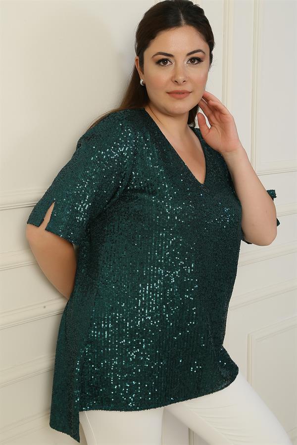 V-Neck Sequin BB Tunic