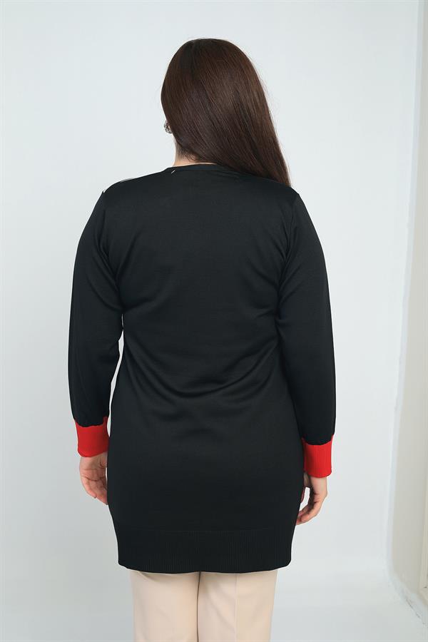 Gilet long grande taille à rayures horizontales sur une seule face pour femme