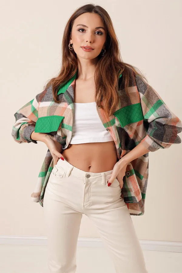 Torba Cepli Garnili Oduncu Oversize Gömlek