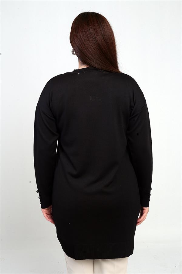 Tunique/blouse grande taille pour femme, à motif rose et détails de boutons sur les manches