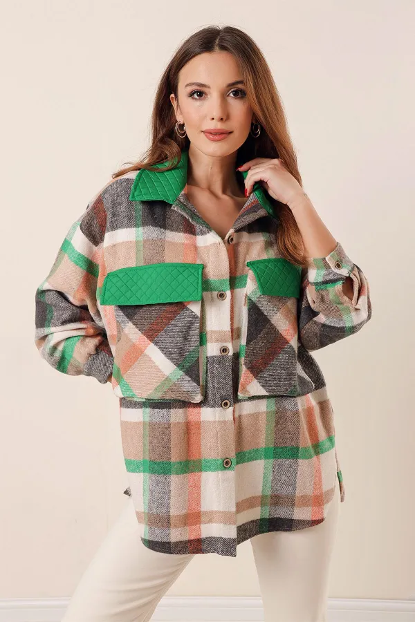 Torba Cepli Garnili Oduncu Oversize Gömlek