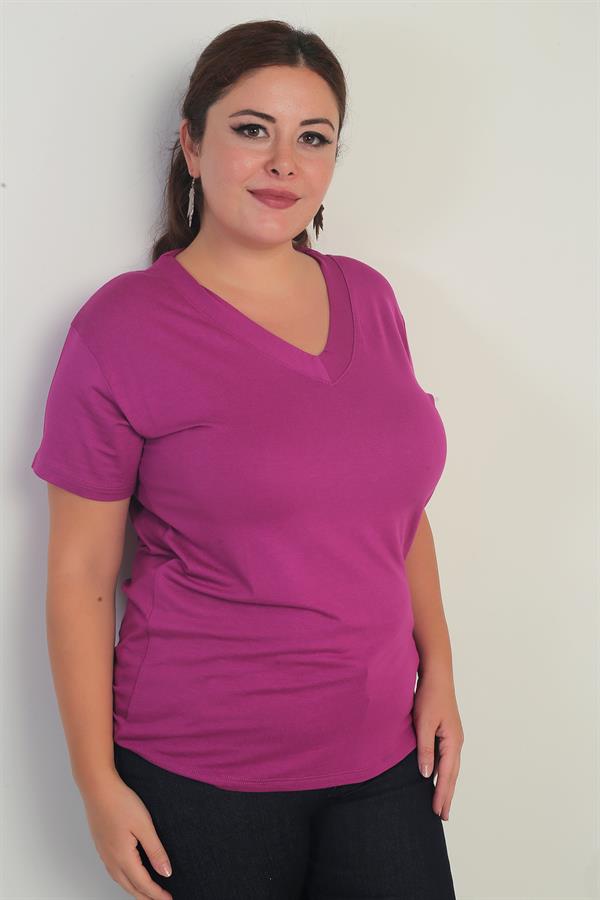 Women's V-Neck Lycra Plus Size Blouse
