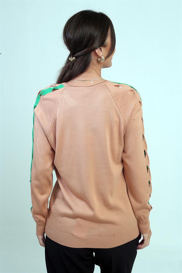 Women's Striped Sleeve Knit Blouse