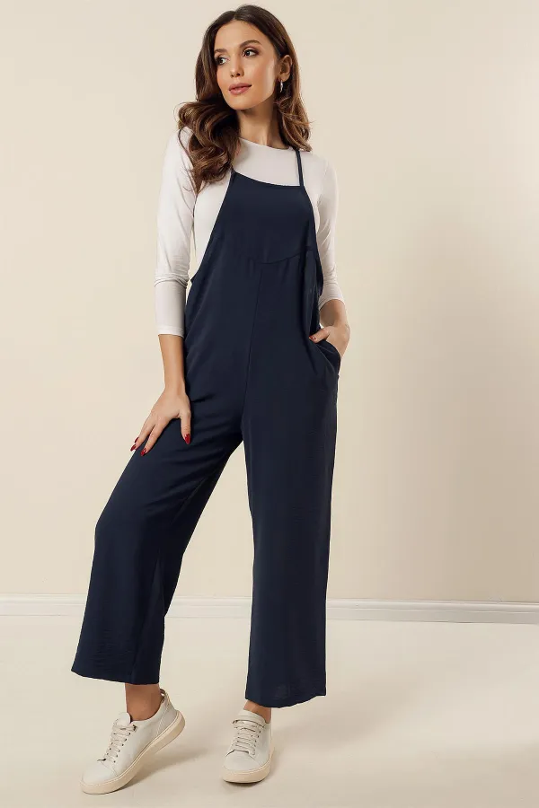 Askılı Yandan Cepli Ayrobin Bahçıvan Tulum