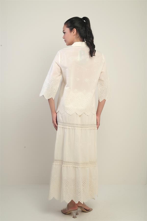 Kadın Gömlek-Etek Astarlı 2'li FistoTakım