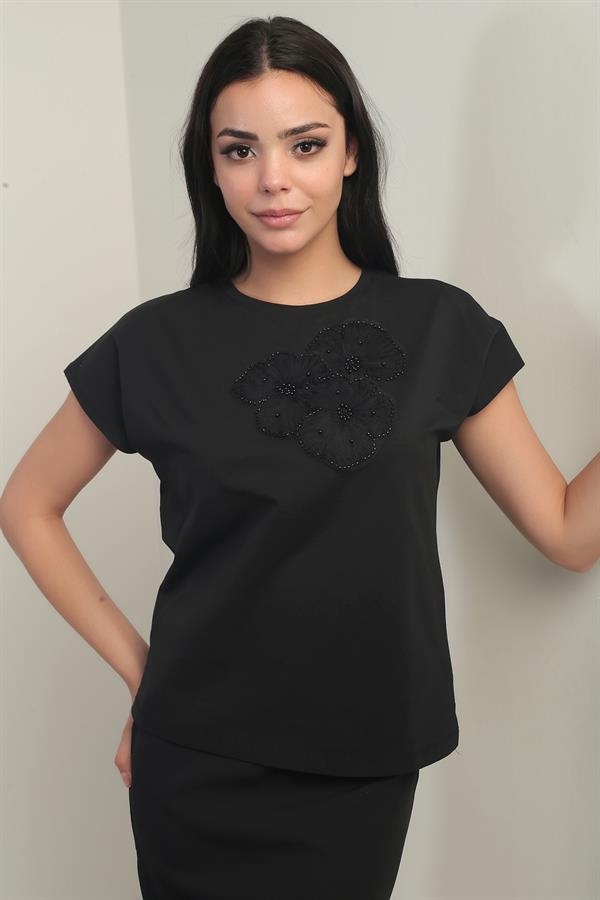 Women's Rose Detailed Lycra Blouse