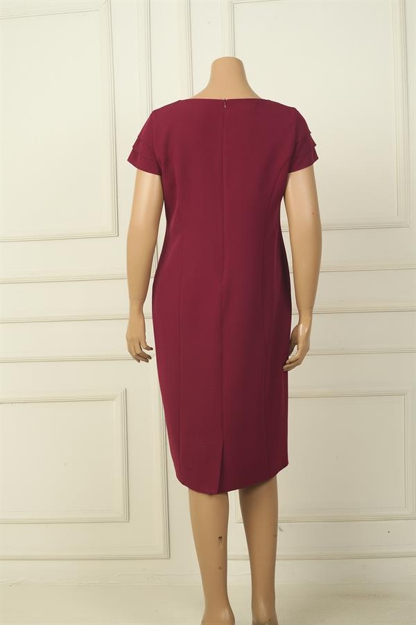 Kadın 3 Kat Yarım Ay Kollu Astarlı B.B Krep Kısa Elbise