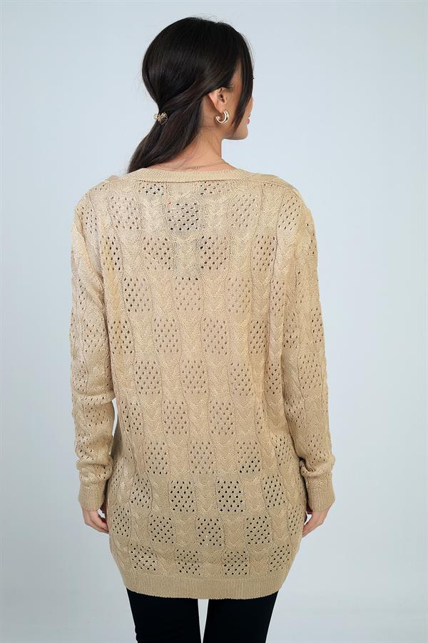 Gilet mercerisé décontracté à col en V et boutons pour femme