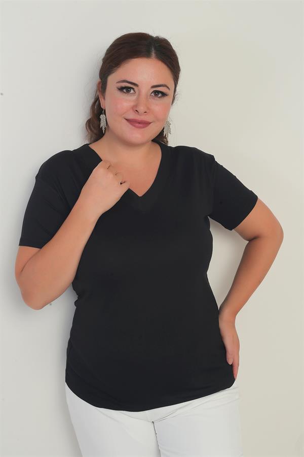 Women's V-Neck Lycra Plus Size Blouse