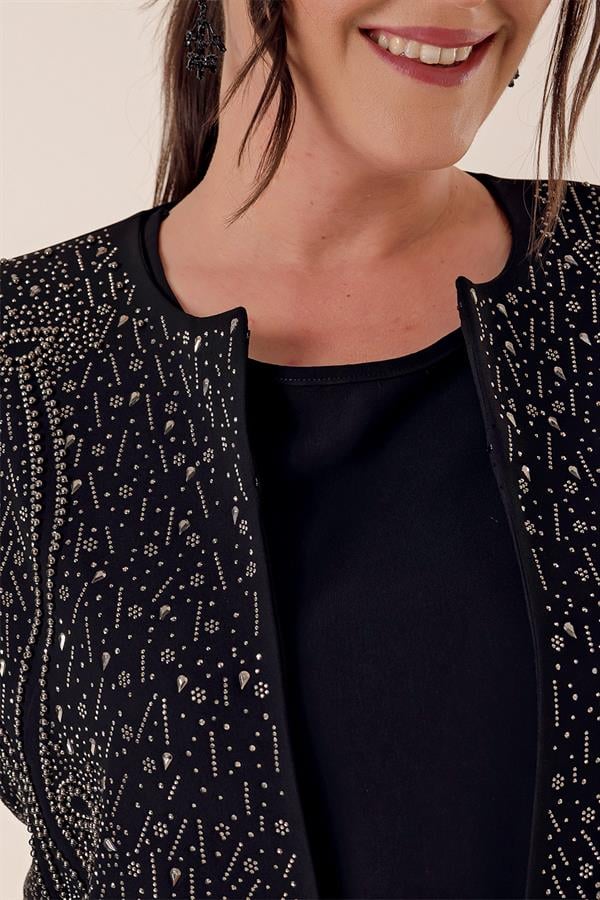 İthal Krep Boncuk İşlemeli Astarlı Üçlü B.B. Takım